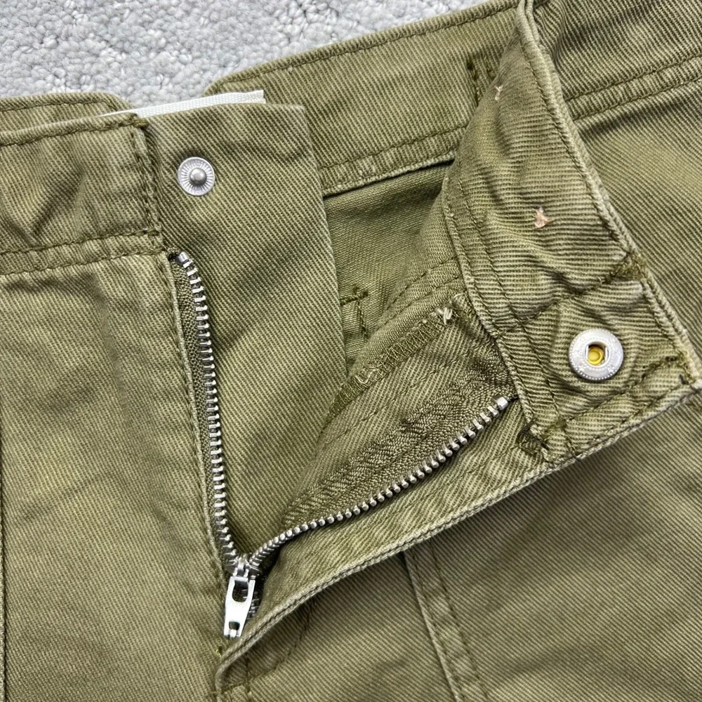 HABITUAL Girl Shorts Womens 14 Green Cotton Twill‎ Utility Cinch Back High Waist